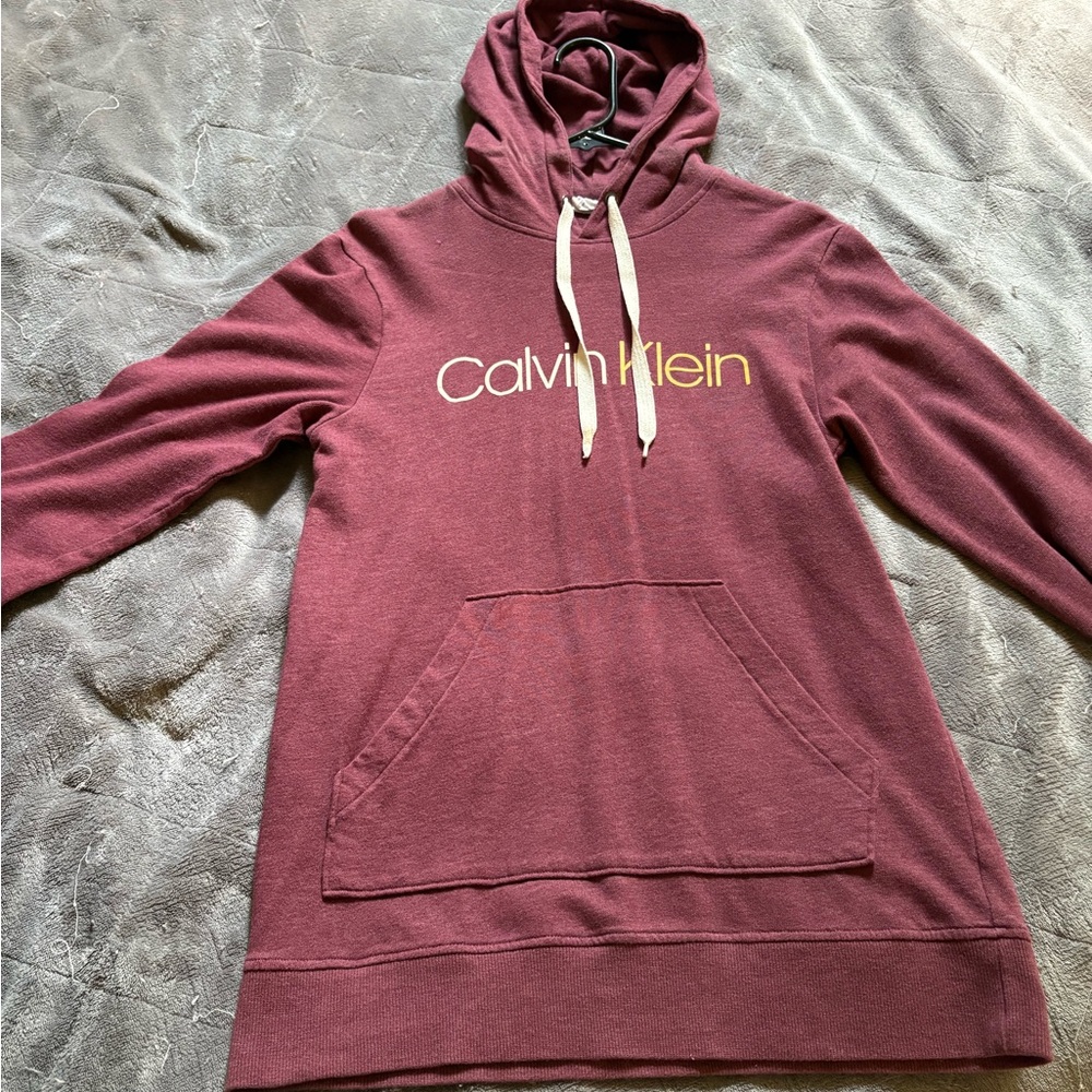 Calvin Klein Burgundy Hoodie with Logo